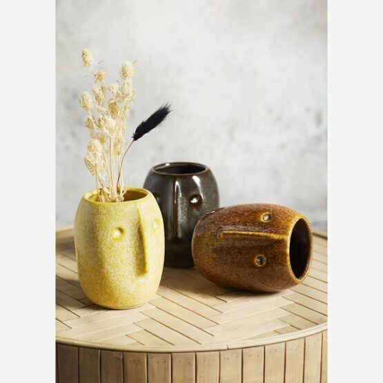 brown-small-stoneware-flower-pot-with-face-imprint-by-madam-stoltz