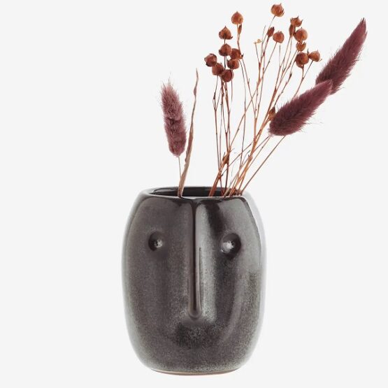 dark-petrol-small-stoneware-flower-pot-with-face-imprint-by-madam-stoltz