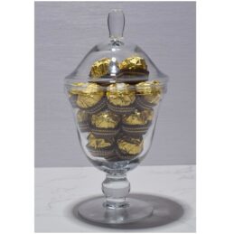 Handmade Footed Glass Jar Cookie Sweet Bonbon With Lid 26 cm