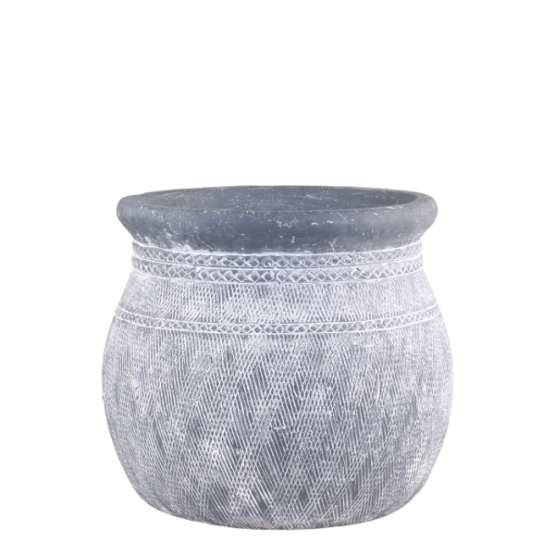 flower-pot-with-pattern-h29-cm-antique-black-by-chic-antique