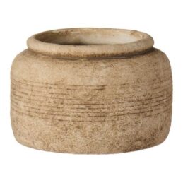 cement-flower-pot-athen-with-grooves-light-sand-h-13-cm-by-ib-laursen