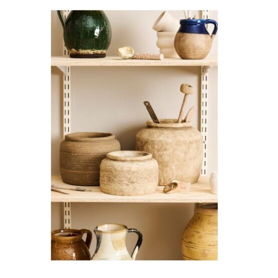 cement-flower-pot-athen-with-grooves-light-sand-h-13-cm-by-ib-laursen