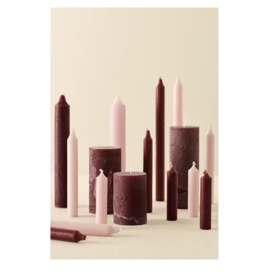 set-of-6-short-dinner-rustic-pink-candles-by-ib-laursen